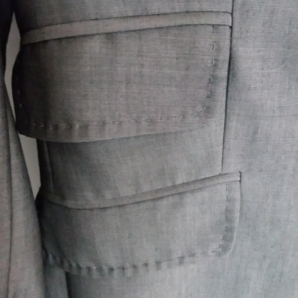 Italian Milan grey detailed stitching pant suit in fine wool - Picture 6 of 11